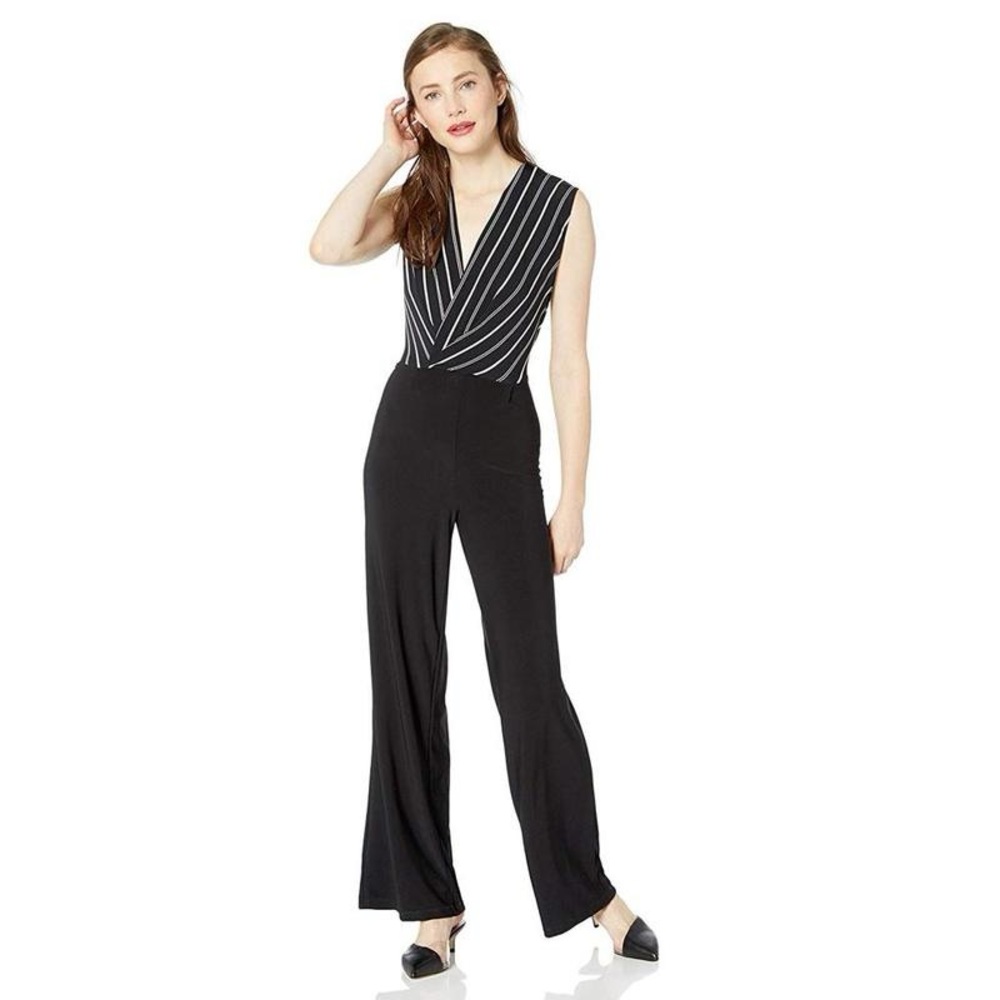 NFS - Chic BeBe Black & White Striped Jumpsuit